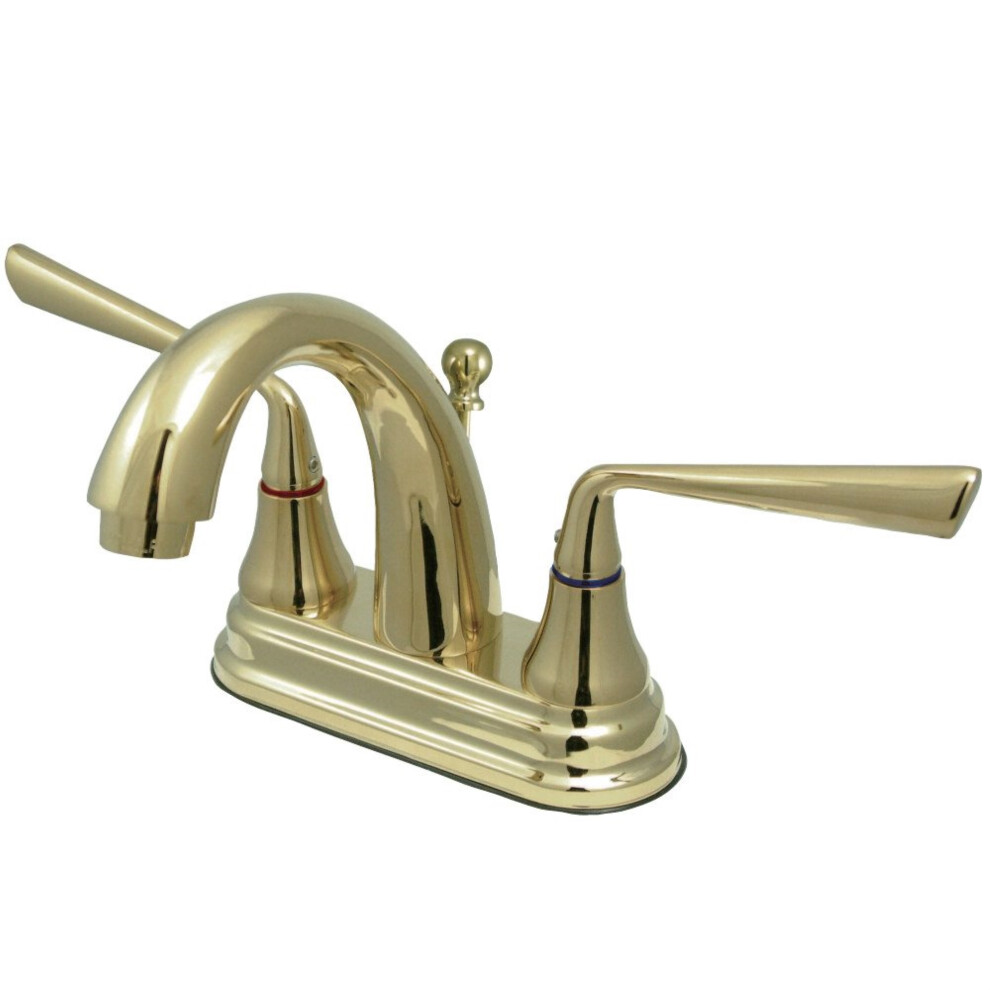 Kingston Brass KS7612ZL 4 in. Centerset Bathroom Faucet  Polished Bras