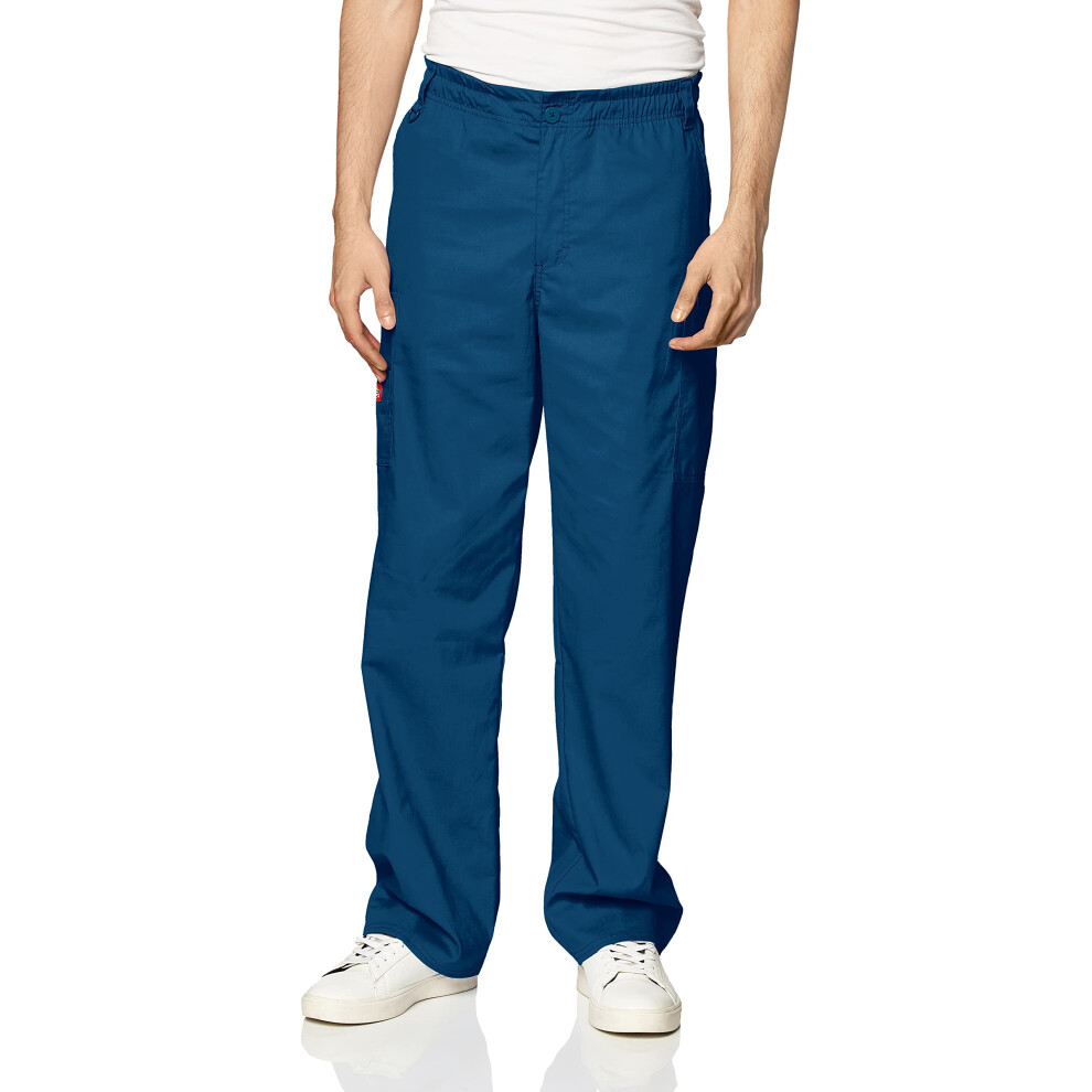 Dickies Mens Signature Elastic Waist Scrubs Pant  caribbean Blue  Smal