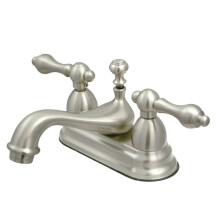 Kingston Brass KS3608AL 4 tum Centerset Badkarspis, Borstad Nickel