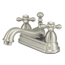 Kingston M?ssing KS3608AX 4 tum Centerset Badrumskran Borstad Nickel