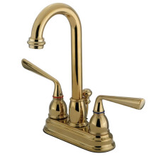 Kingston Brass KB3612ZL 4 Zoll Centerset Badezimmer Wasserhahn poliert Bras
