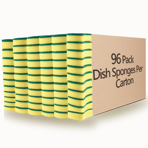 Kitchen cleaning Sponges 96 Pack Eco Non-Scratch for Dish Scrub Sponge