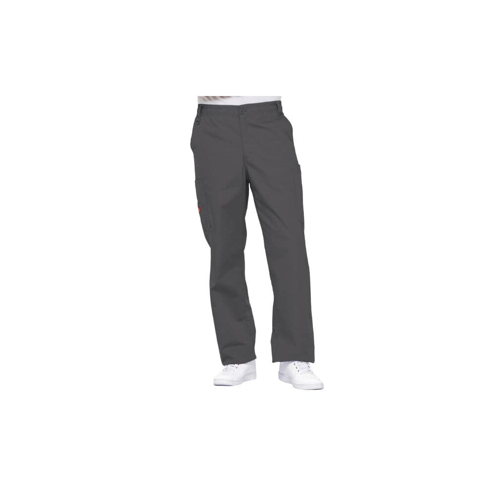 Dickies Mens Big Signature Elastic Waist Scrubs Pant  Pewter  Small Ta