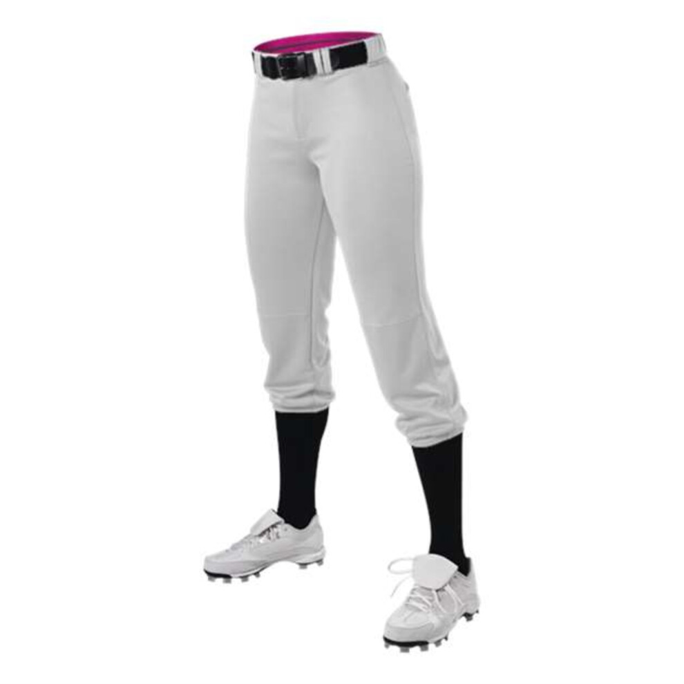 Pantalon de fastpitch Speed Premium avec ceinture pour femme d'Alleson Athletic - Blanc