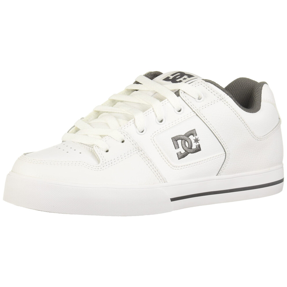 DC Men's Pure Casual Low Top Skate Shoe  White/Battleship/White  14 D