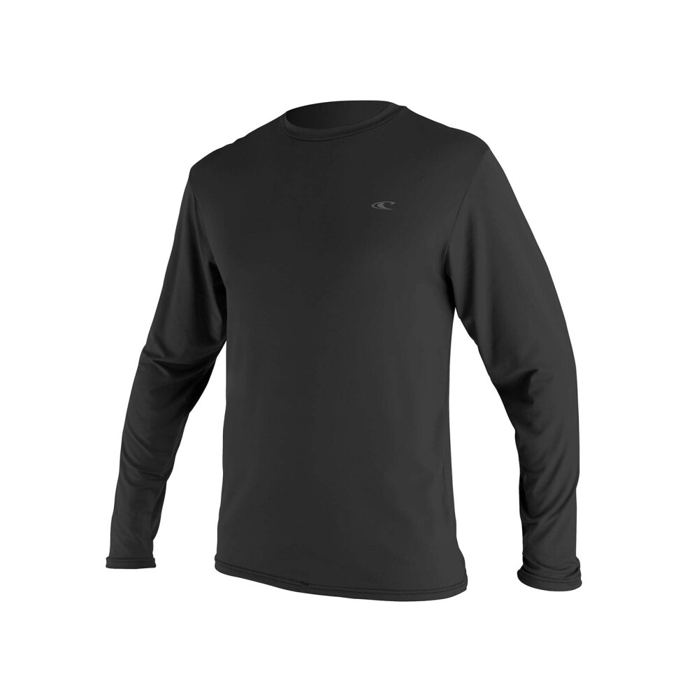 O'Neill Men's Basic Skins Longsleeve Rash Tee S Black Wave Logo (4339I