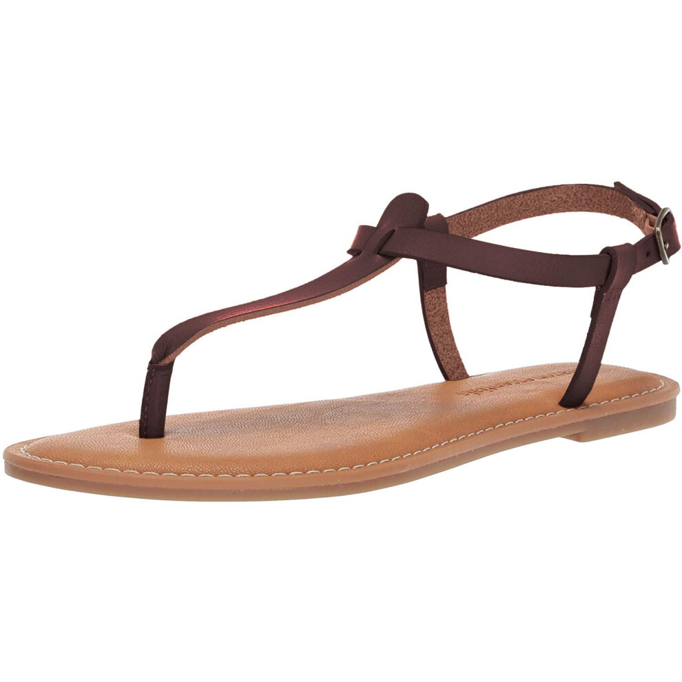 Amazon Essentials Womens casual Thong Sandal with Ankle Strap  Brown