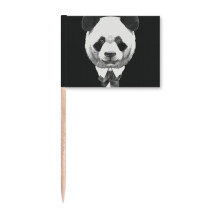 Gentleman Suit Handsome Panda Treasure Toothpick Flags Marker Topper Party Decoration