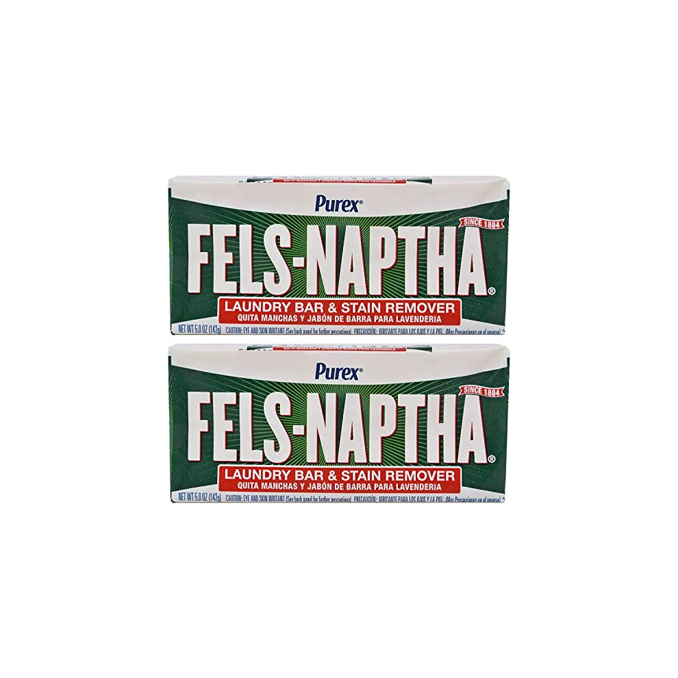 Fels Naptha Laundry Soap Bar & Stain Remover - Pack of 2  5.0 Oz per b