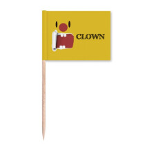 Funny Yellow Clown Emotion Laugh Toothpick Flags Marker Topper Party Decoration