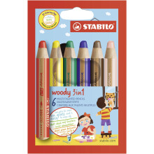 STABILO Multi-Talented Ceruzka Woody 3 v 1 - Balenie 6 kusov - R zne farby