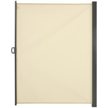 Outsunny 3x2M Retractable Side Awning Screen Fence Patio Privacy Divider Cream