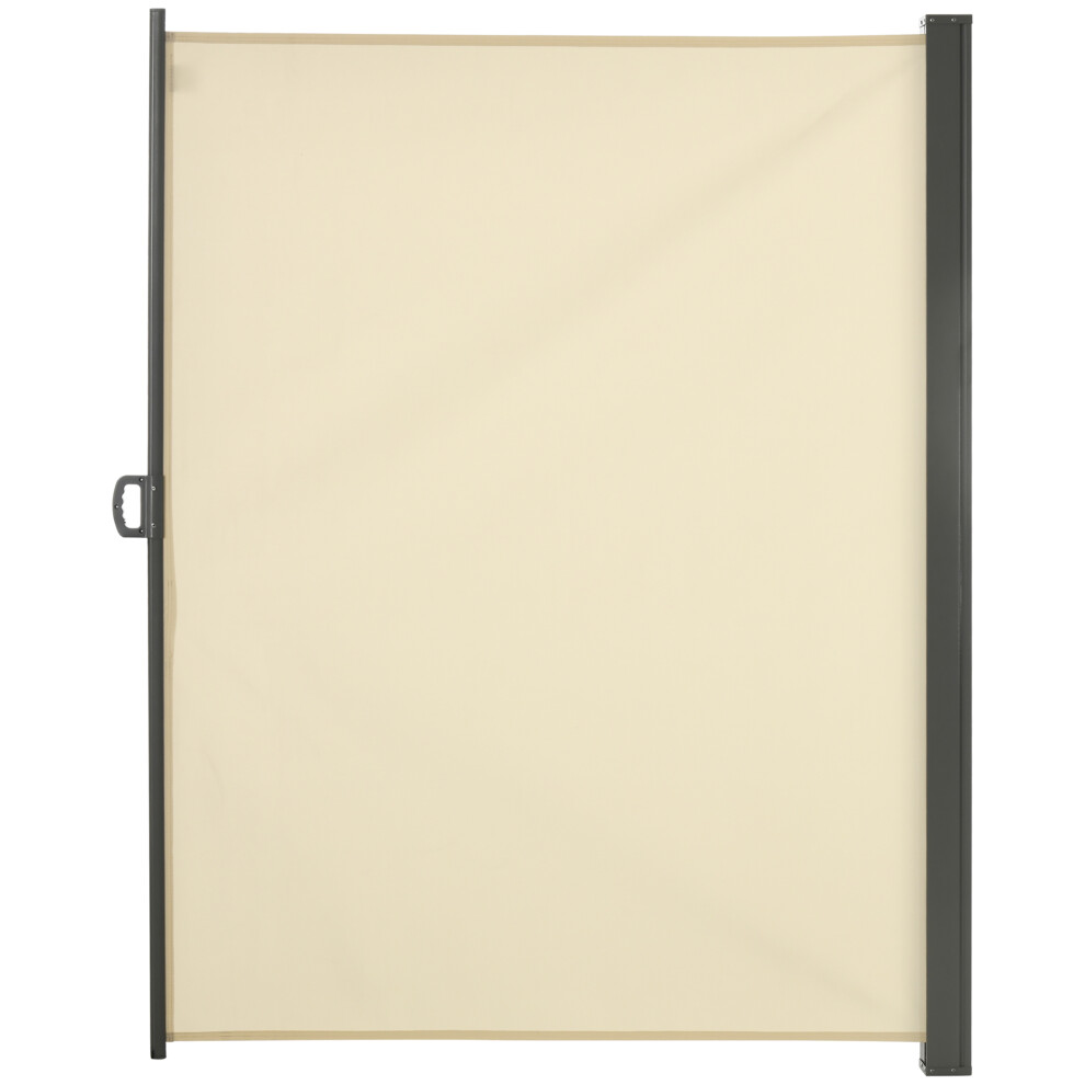 Outsunny 3x2M Retractable Side Awning Screen Fence Patio Privacy Divider Cream