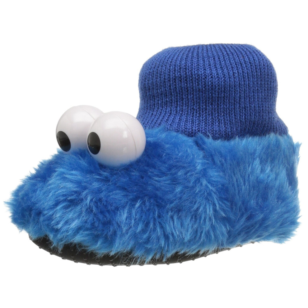 Sesame Street Baby Girls Cookie Monster Puppet Slipper  Blue  5-6 Infa