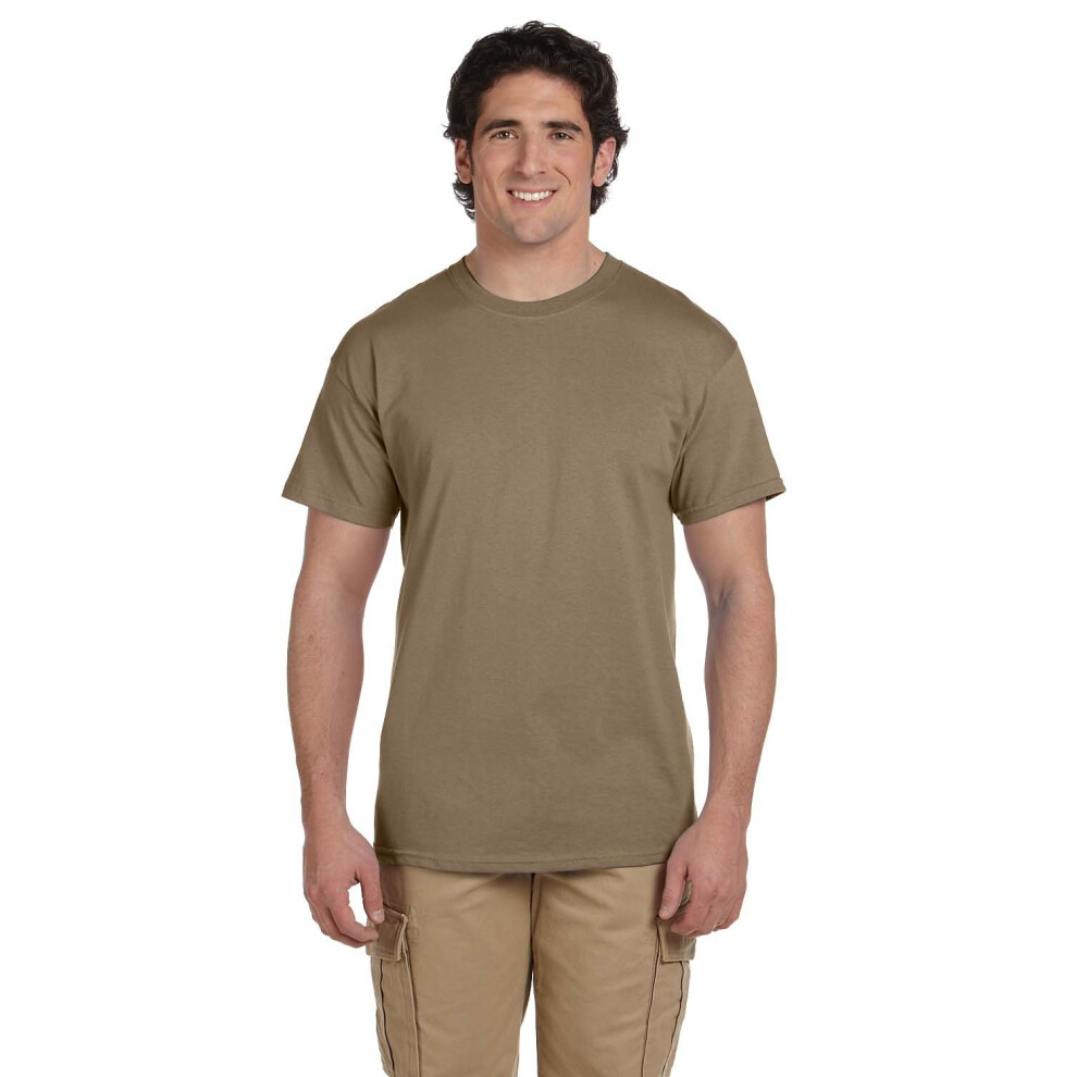 Fruit of the Loom mens 5 oz 100% Heavy cotton HD T-Shirt(3931)-SAFARI-