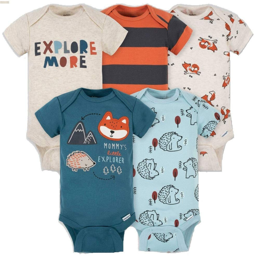 gerber Baby Boys 5-Pack Variety Onesies Bodysuits (6-9 Months  cute Fo