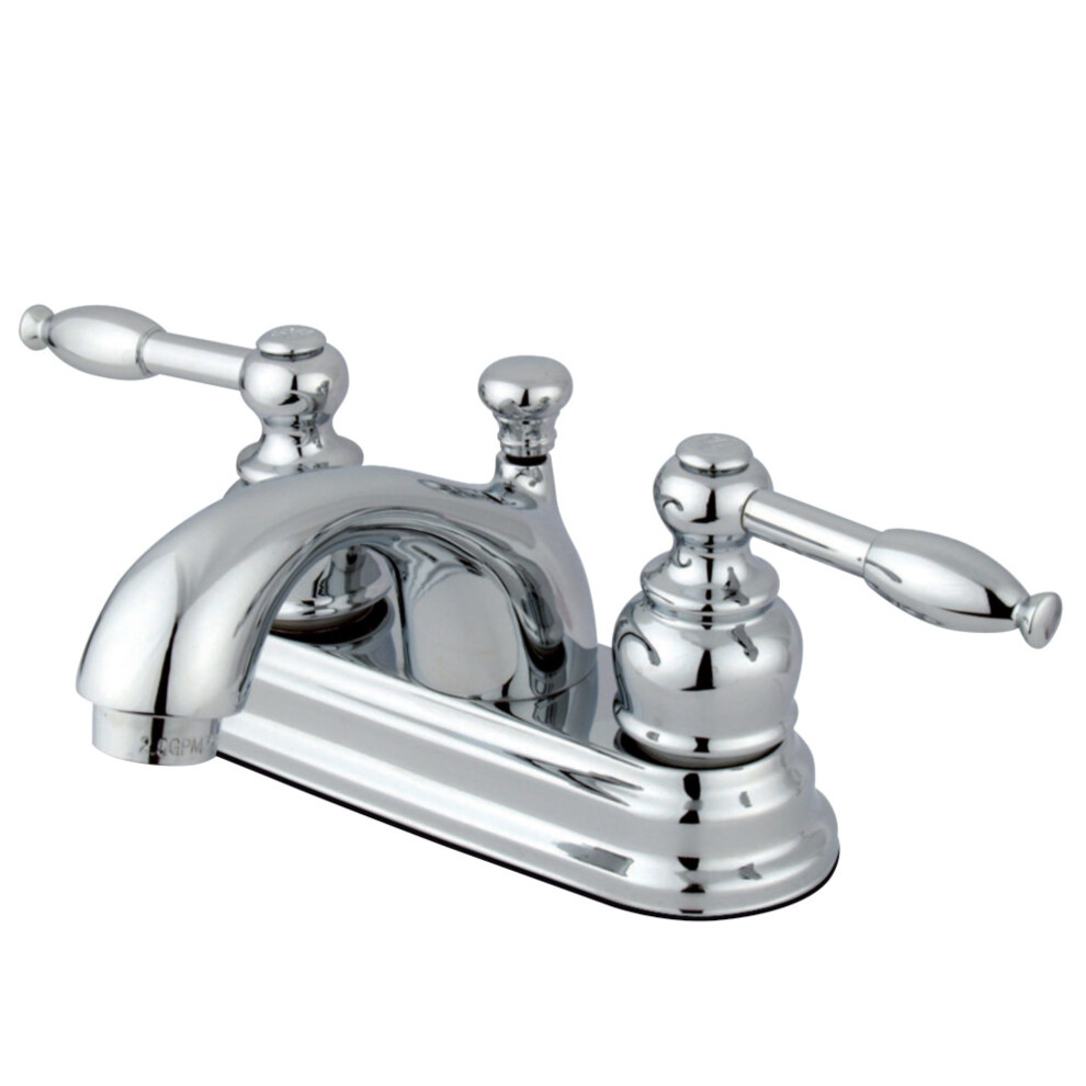 Robinet De Salle De Bain ? Poign?E Centrale Kingston Brass KB2601KL De 4 Po, Chrome Poli-image