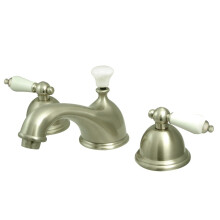 Kingston Brass KS3968PL 8 Zoll breiter Badezimmer-Wasserhahn, gebürstetes Nickel