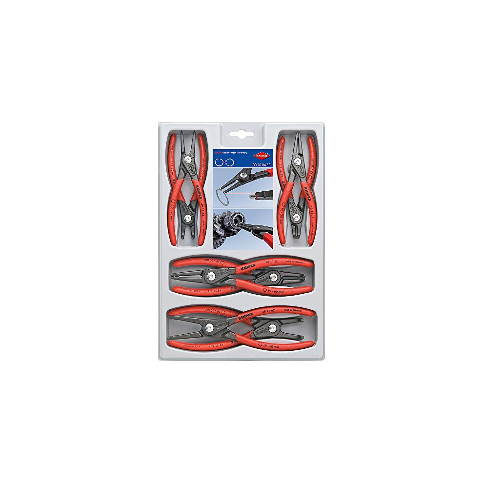 KNIPEX Tools 00 20 04 SB  Precision Circlip Snap-Ring Pliers 8-Piece S