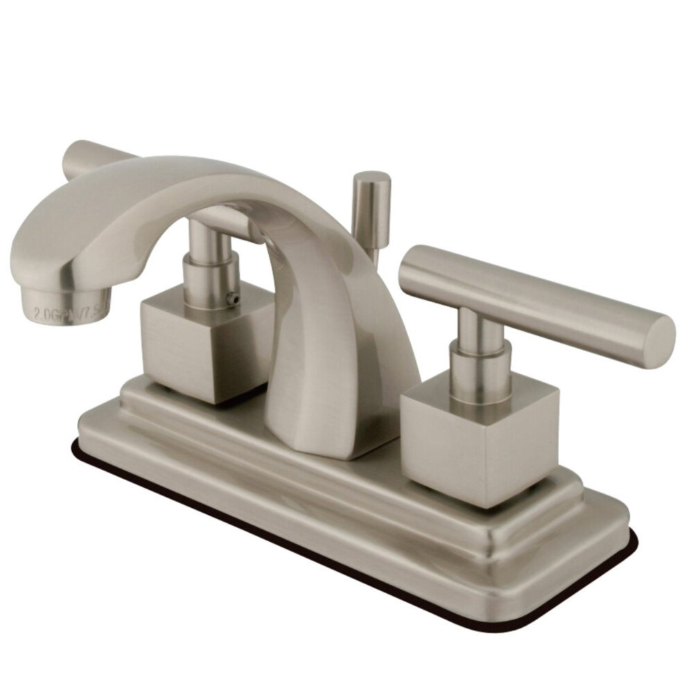 Kingston Brass KS4648CQL 4 Zoll Centerset Badezimmer-Wasserhahn, GebüRstetes Nickel-image