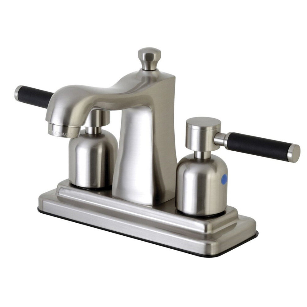 Photos - Tap Kingston Brass FB4648DKL 4 in. Centerset Bathroom Faucet Brushed Nick B0768T16WQ 