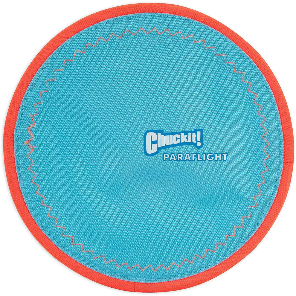 ChuckIt! Paraflight Flying Disc Dog Toy  Large (9.75"")  Orange And Bl