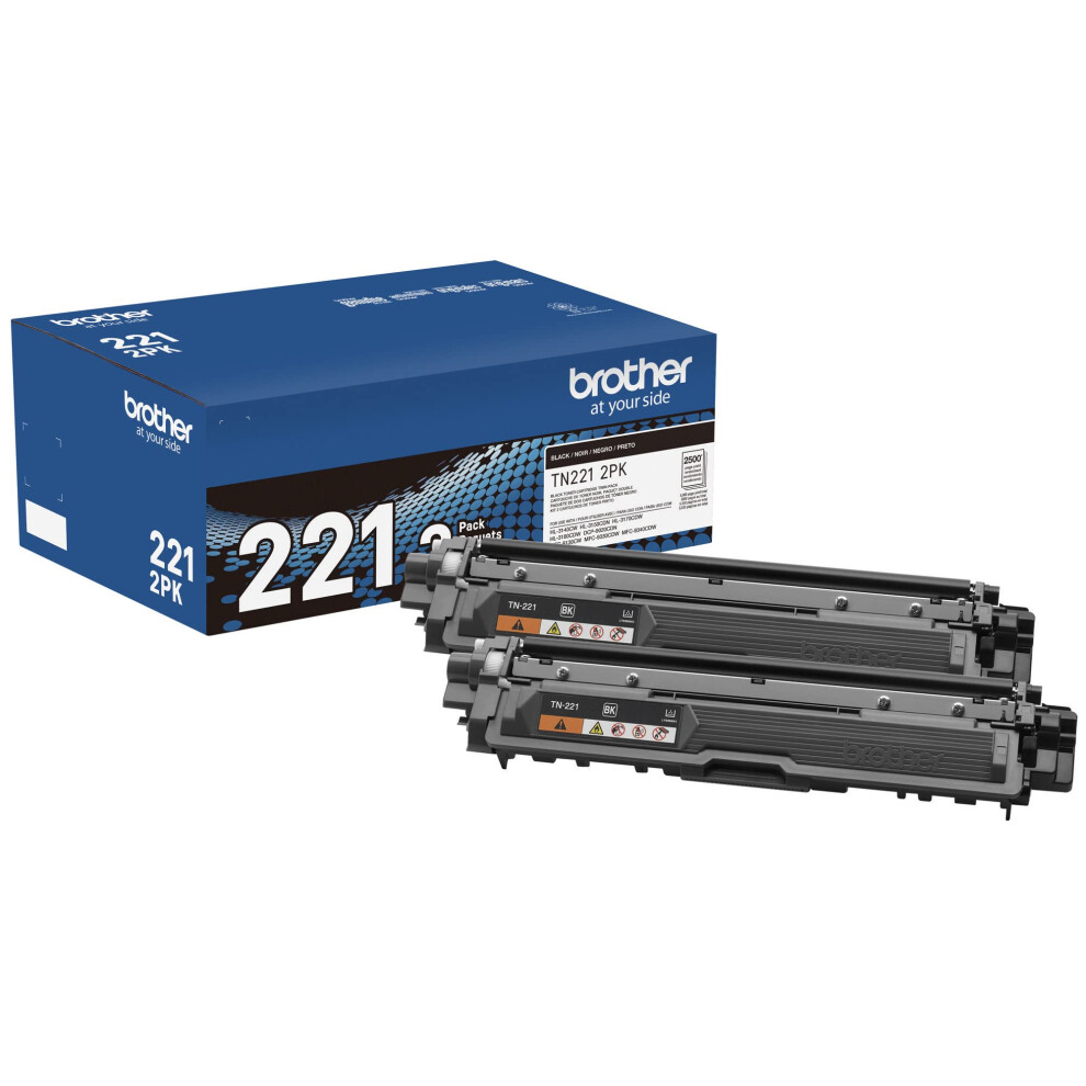 Brother genuine Standard-Yield Black Toner cartridge Twin Pack TN221 2