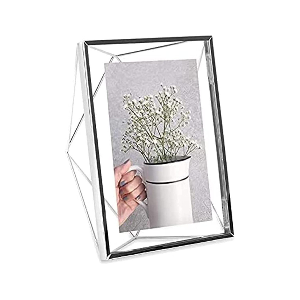 Umbra Prisma Picture Frame  5 x 7 Photo Display for Desk or Wall  Chro