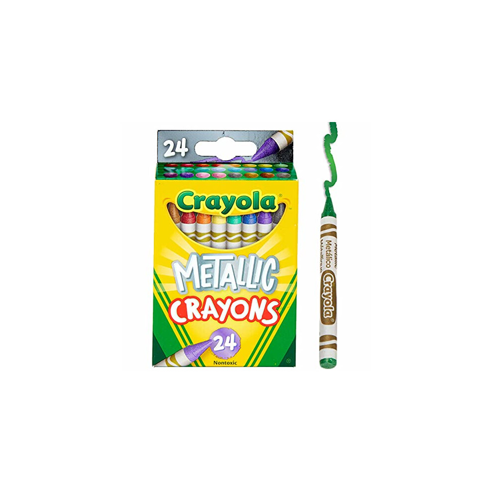 Crayola Metallic Crayons  24Count  Multi  4.5"" x 2.8"" x 1.1"" (52881