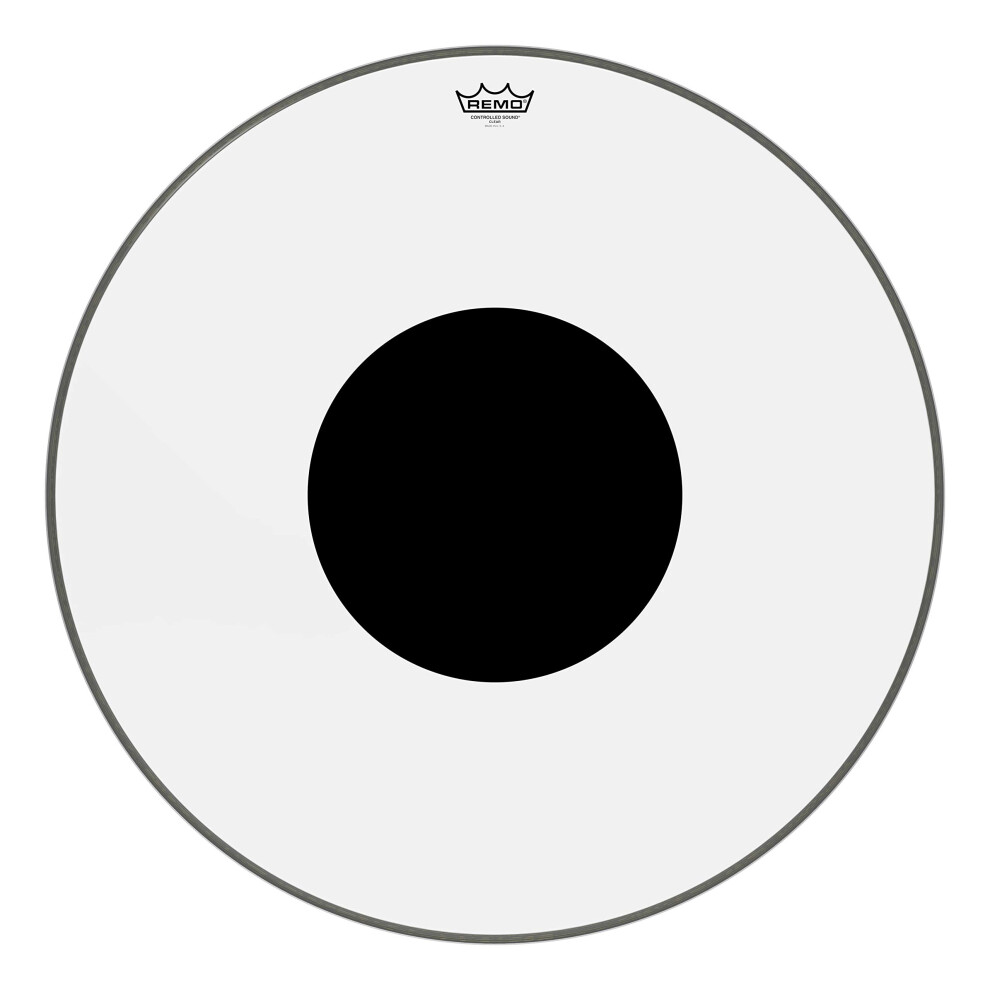 Remo controlled Sound clear Black DotA Bass Drumhead - Top Black DotA