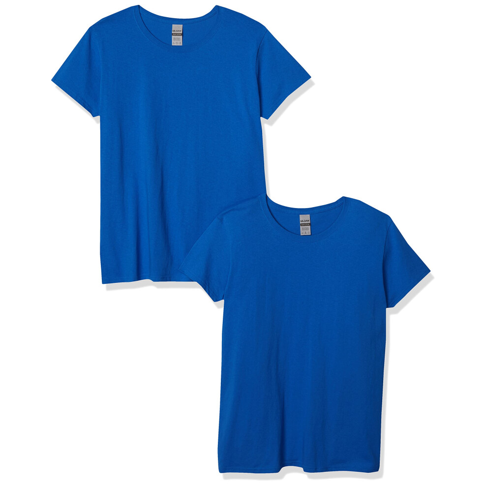 gildan womens Heavy cotton Adult T-shirt  2-pack T Shirt  Royal  Large