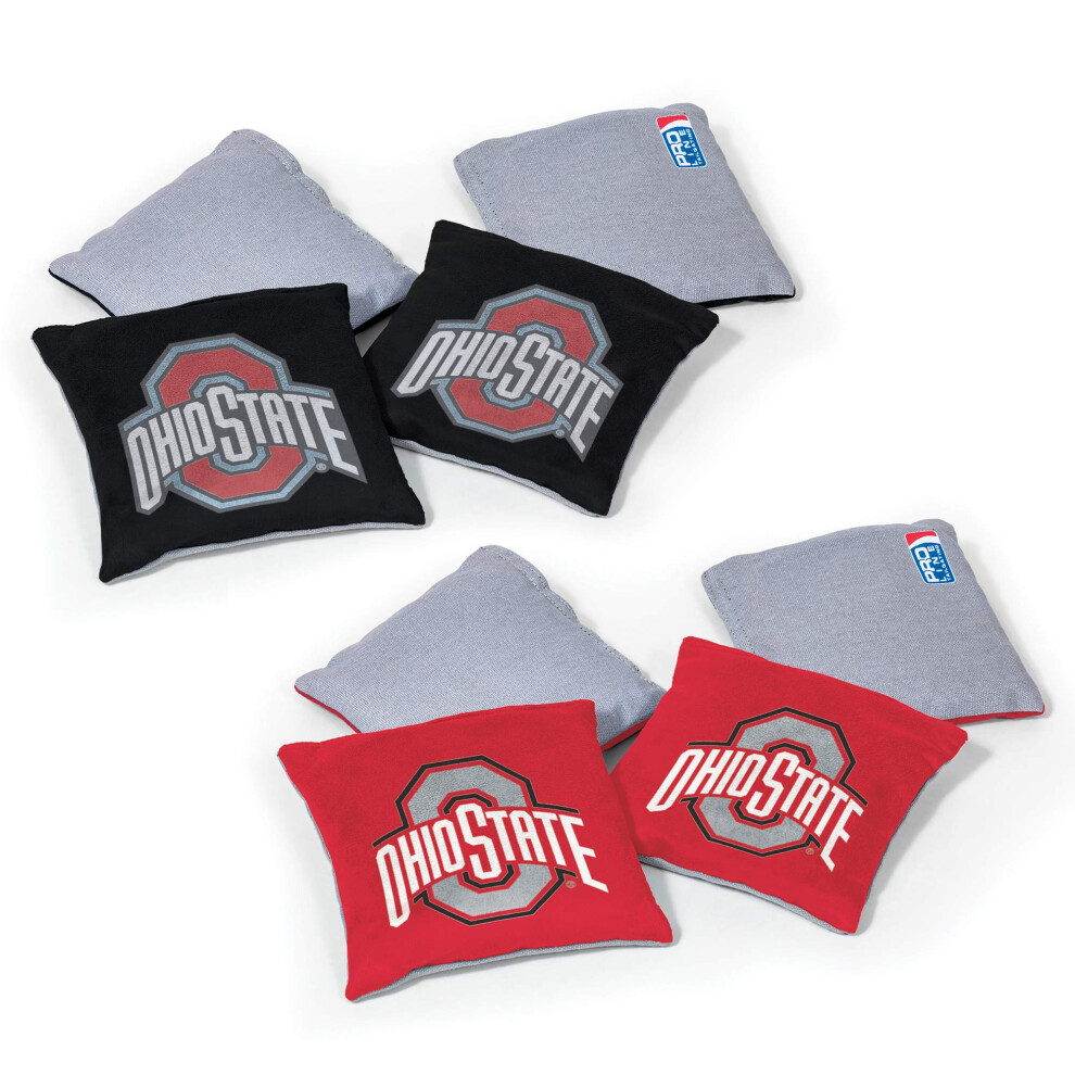 Wild Sports NCAA Ohio State Buckeyes 8pk Dual Sided Bean Bags  Team Co