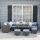 Outsunny Outsunny 10 Pieces Rattan Sofa Set Table Stool Cushion Conservatory Wicker 3