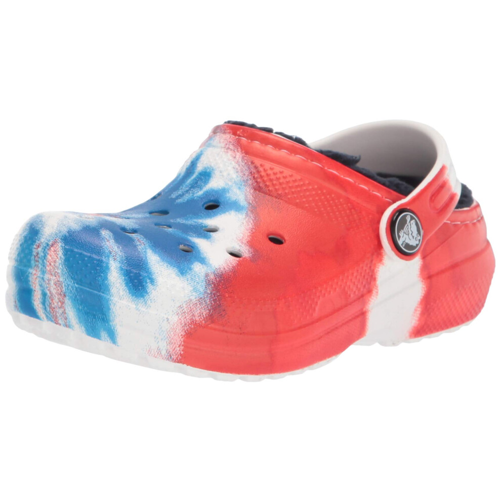 crocs Kids classic Tie Dye Lined clog Kids Slippers  NavyMulti  5 Todd