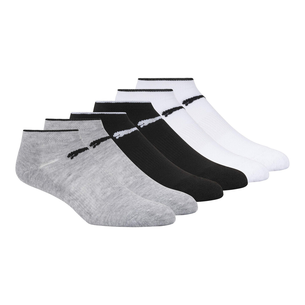 PUMA womens 6 Pack Low Cut women s socks  Grey/Black/White Combo  9 11