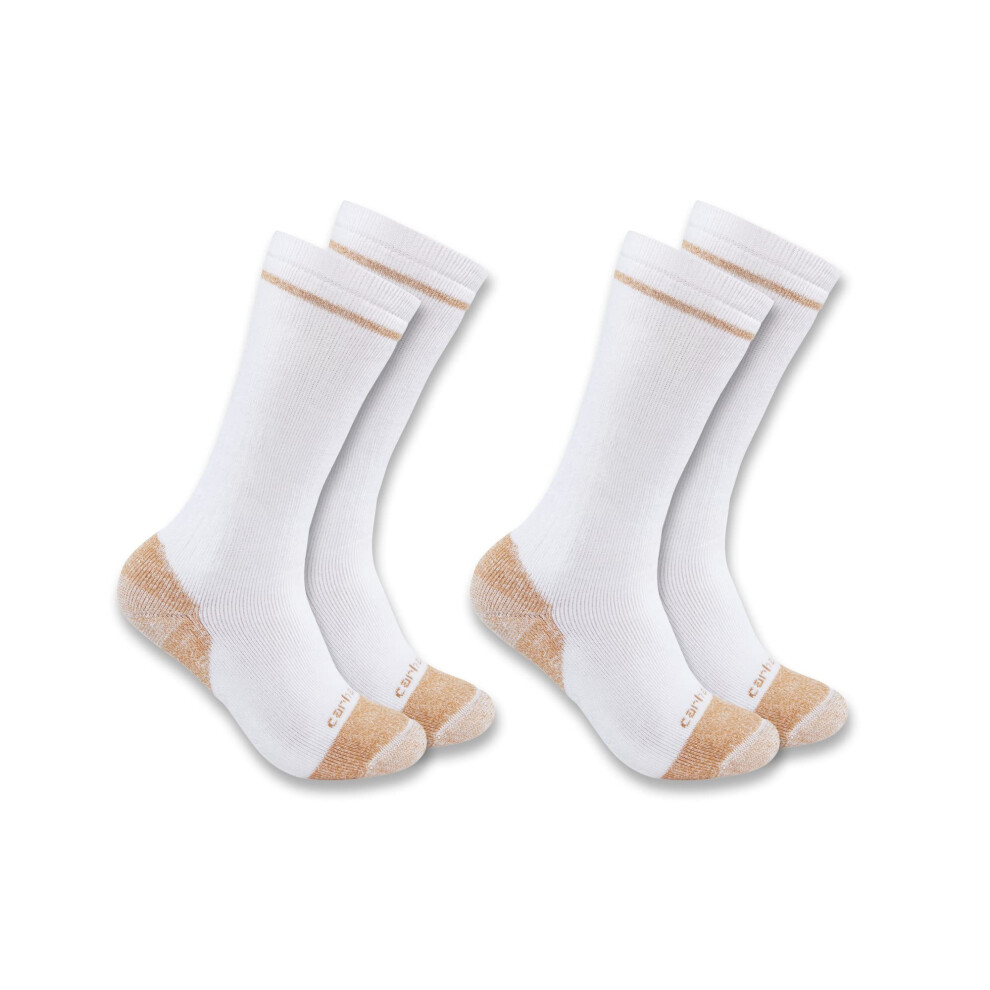 Carhartt Men's Midweight Cotton Blend Steel Toe Sock 2 Pack  White  La