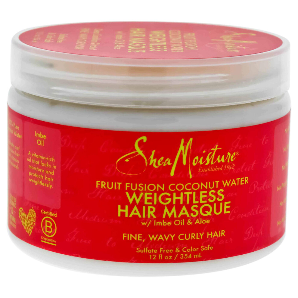 Shea Moisture Fruit Fusion Coconut Water Weightless Hair Masque  12 Ou