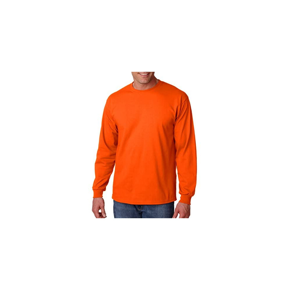 Gildan Mens Plain Crew Neck Ultra Cotton Long Sleeve T-Shirt (M) (Oran