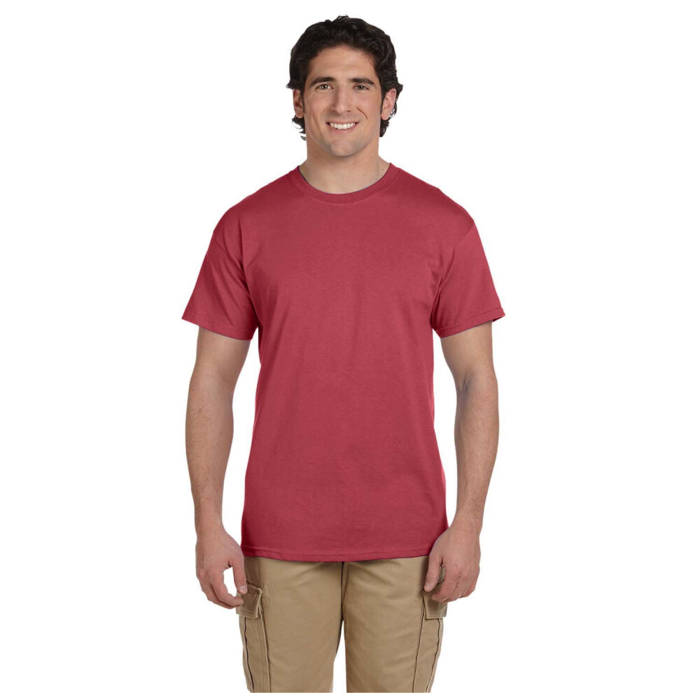 Fruit of the Loom mens 5 oz 100% Heavy cotton HD T-Shirt(3931)-cRIMSON