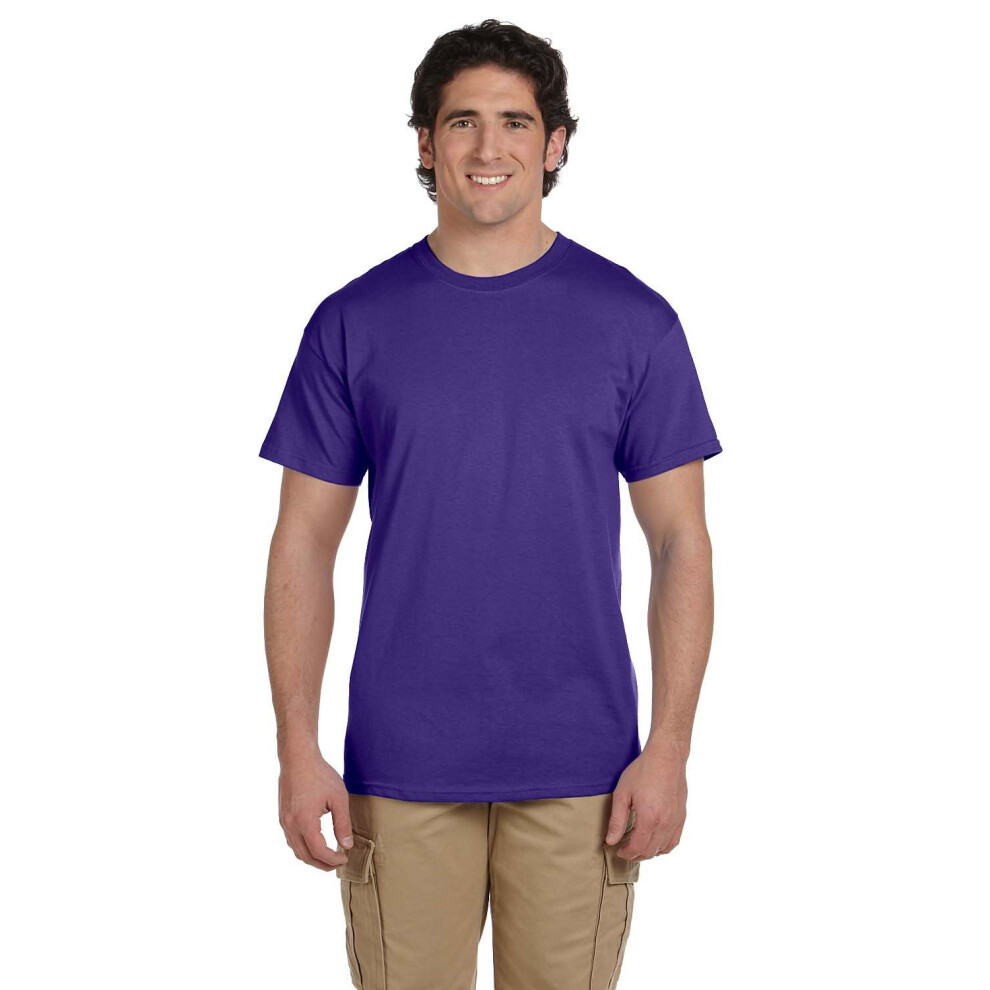 Fruit of the Loom mens 5 oz 100% Heavy cotton HD T-Shirt(3931)-PURPLE-