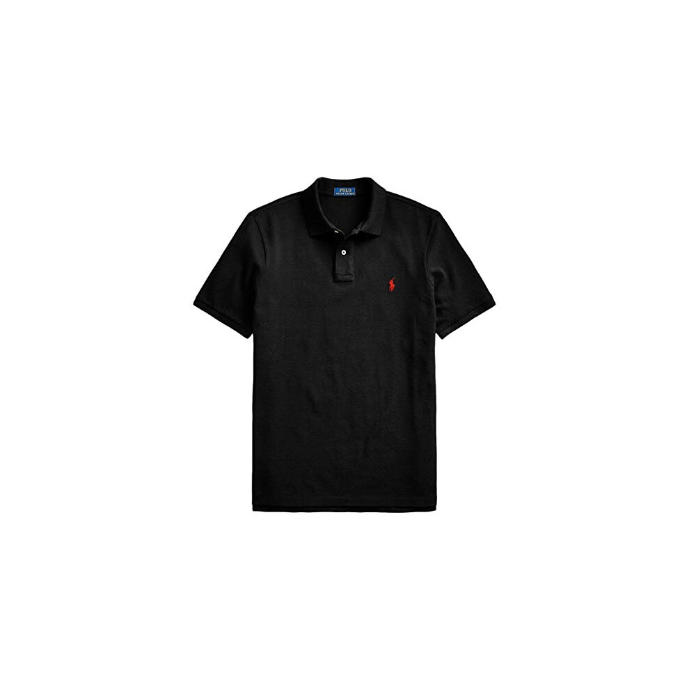 Polo Ralph Lauren Classic Fit Mesh Pony Logo Polo Shirt (S  BlackRedPo