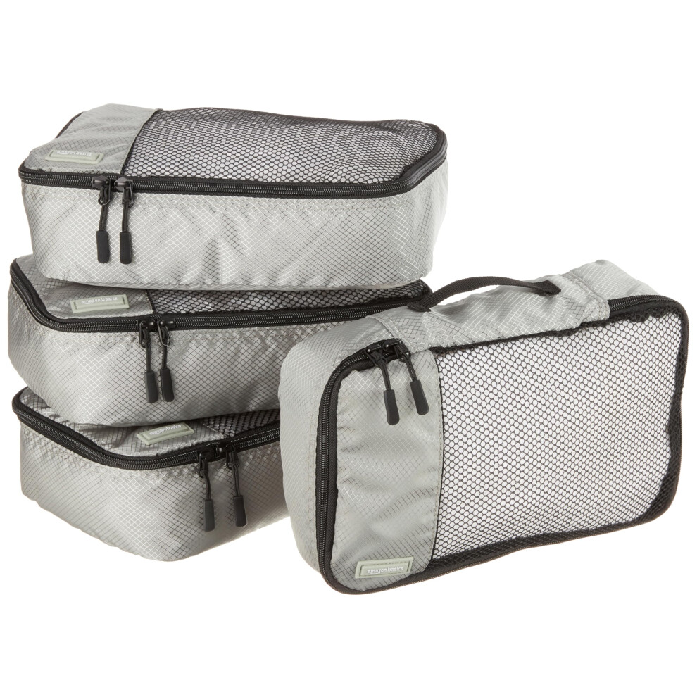 Amazon Basics Small Packing Travel Organizer cubes Set  gray - 4-Piece