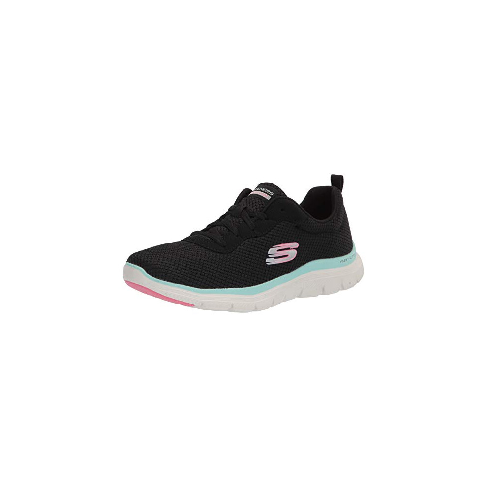 Skechers Women's 149303 Flex Appeal 4.0 Sneaker  Bktq=Black Turquiose