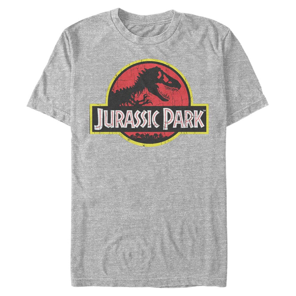 Jurassic Park Men's Classic Movie Logo T-Shirt  Athletic Heather  XX-L