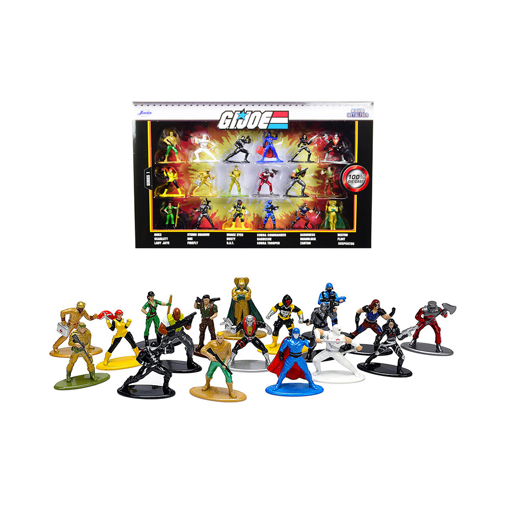 Jada ""G.i. Joe"" Set Of 18 Diecast Figurines ""Nano Metalfigs"" Series By