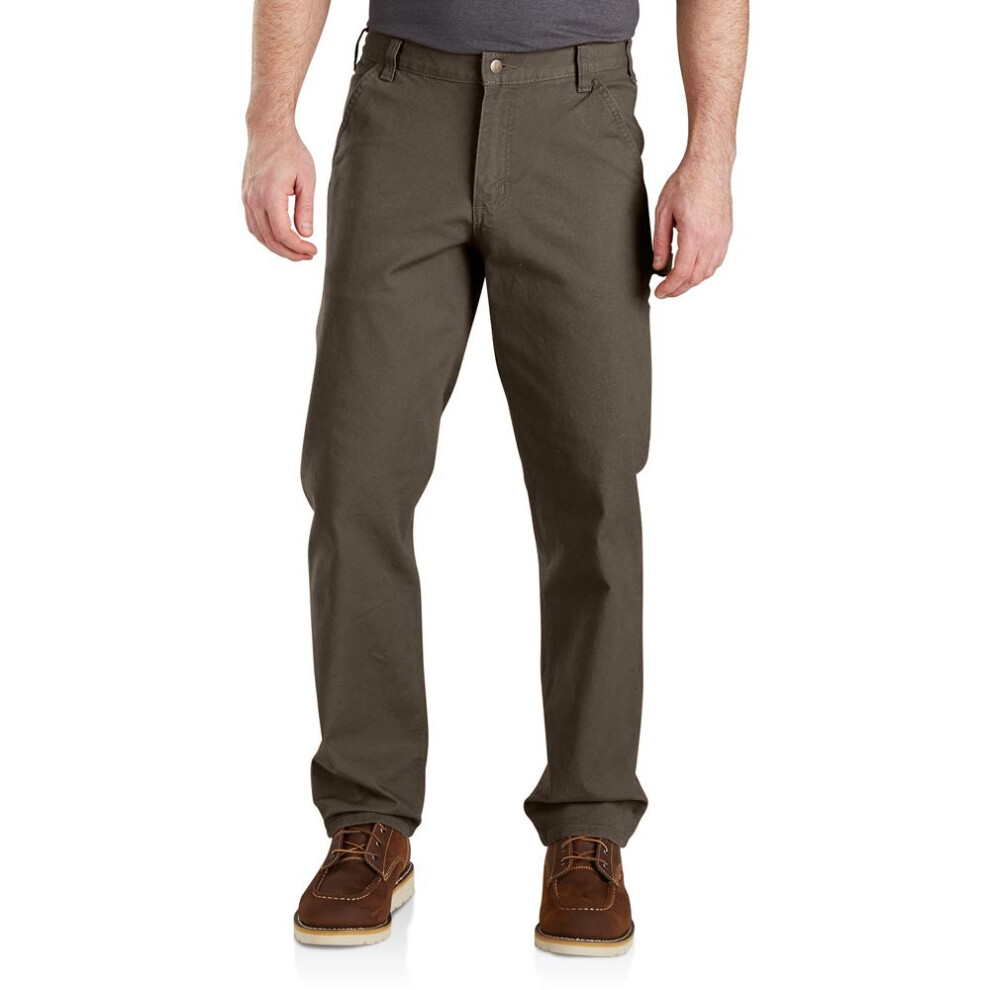 Carhartt Men's Rugged Flex Relaxed Fit Duck Dungaree Pant  Tarmac  28