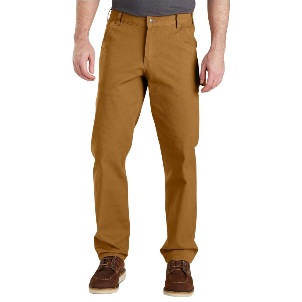 carhartt Mens Rugged Flex Relaxed Fit Duck Dungaree Pant  Brown  33W X