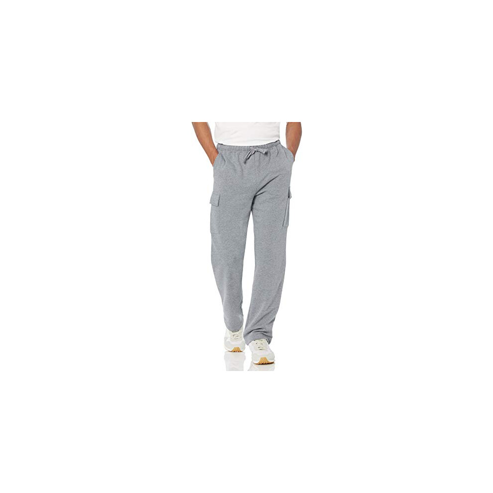 Amazon Essentials Men's Cargo Fleece Sweatpant  Light Grey Heather  Me