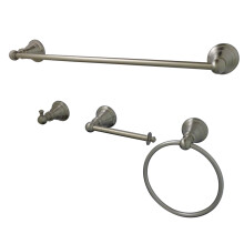 Kingston Brass BAHK192478SN 4-Piece Bathroom Accessory Set Brushed Ni