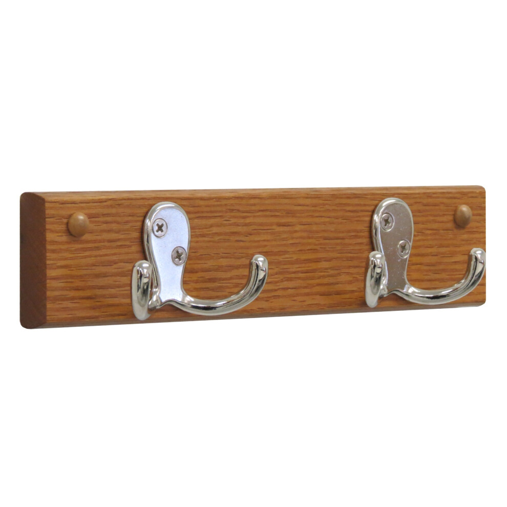 Maillet en bois 2 crochets doubles/porte-manteau nickel    Ch   ne moyen